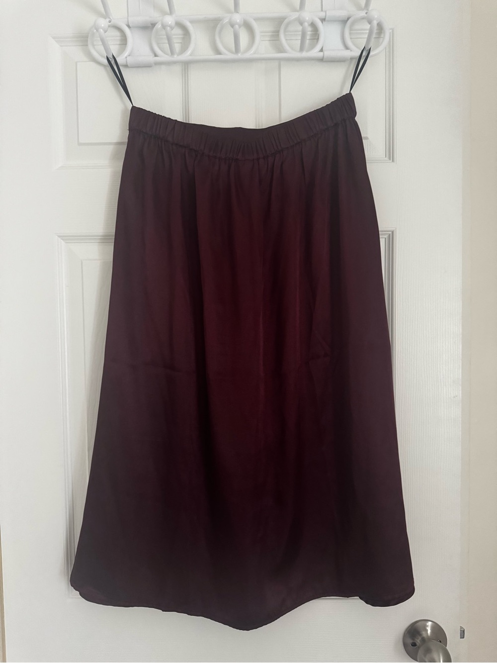 Vero Moda Burgundy A-Line Elastic Waist Midi Skirt